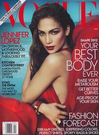 Jennifer Lopez magazine cover appearance Vogue April 2012