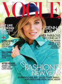 Sienna Miller magazine cover appearance Vogue January 2015