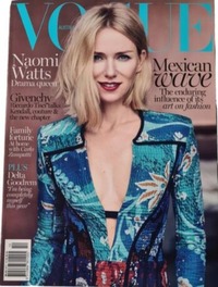 Naomi Watts magazine cover appearance Vogue Australia October 2015