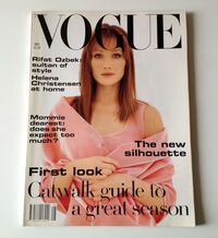 Helena Christensen magazine cover appearance Vogue UK August 1993