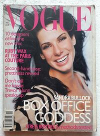 Sandra Bullock magazine cover appearance Vogue UK October 1996
