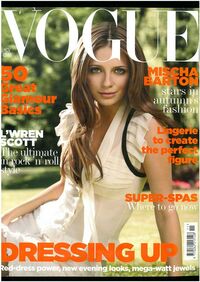 Mischa Barton magazine cover appearance Vogue UK November 2006