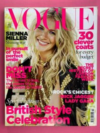 Sienna Miller magazine cover appearance Vogue UK October 2009