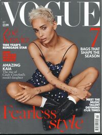 Zoe Kravitz magazine cover appearance Vogue UK October 2017