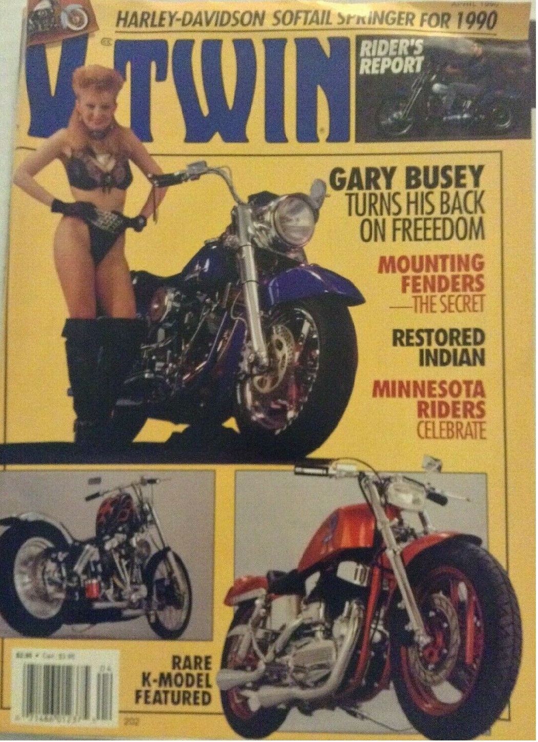 V-Twin April 1990 magazine back issue V-Twin magizine back copy 
