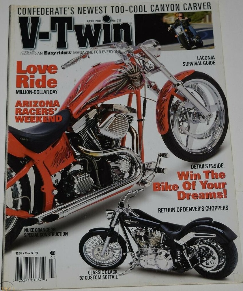 V-Twin # 322, April 2000 magazine back issue V-Twin magizine back copy 