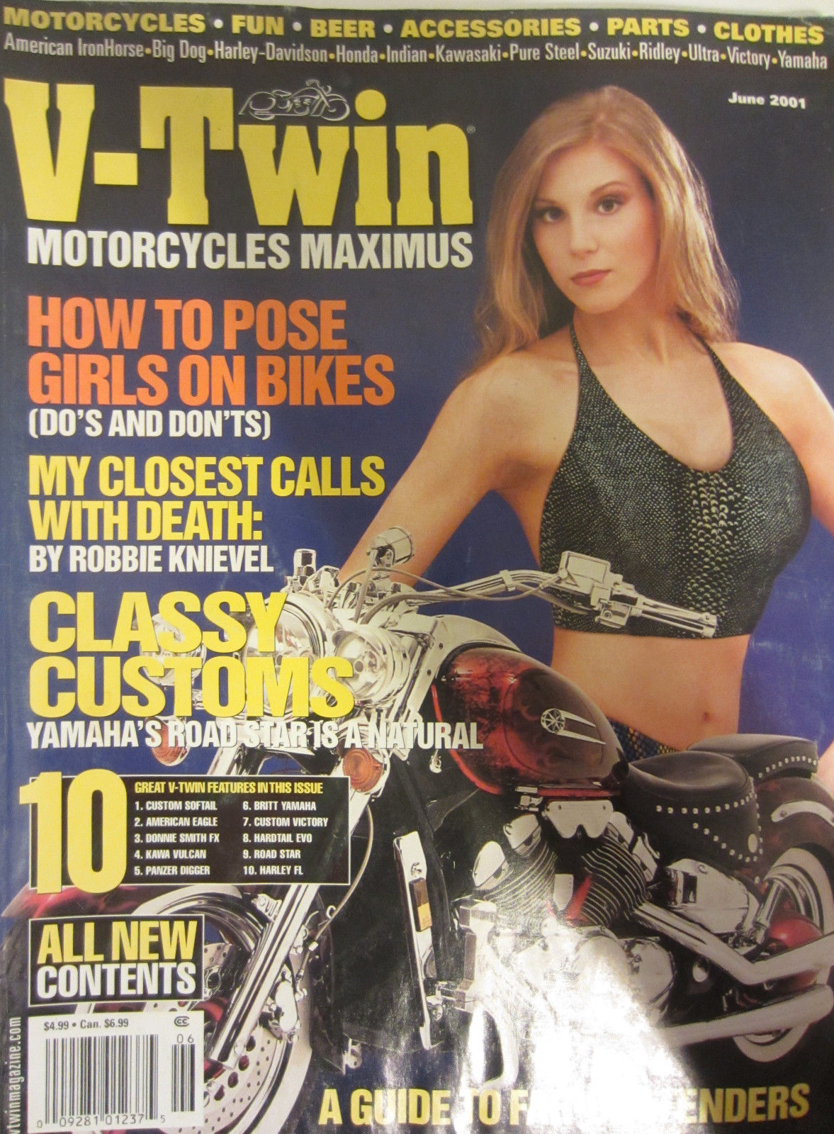 V-Twin June 2001 magazine back issue V-Twin magizine back copy 