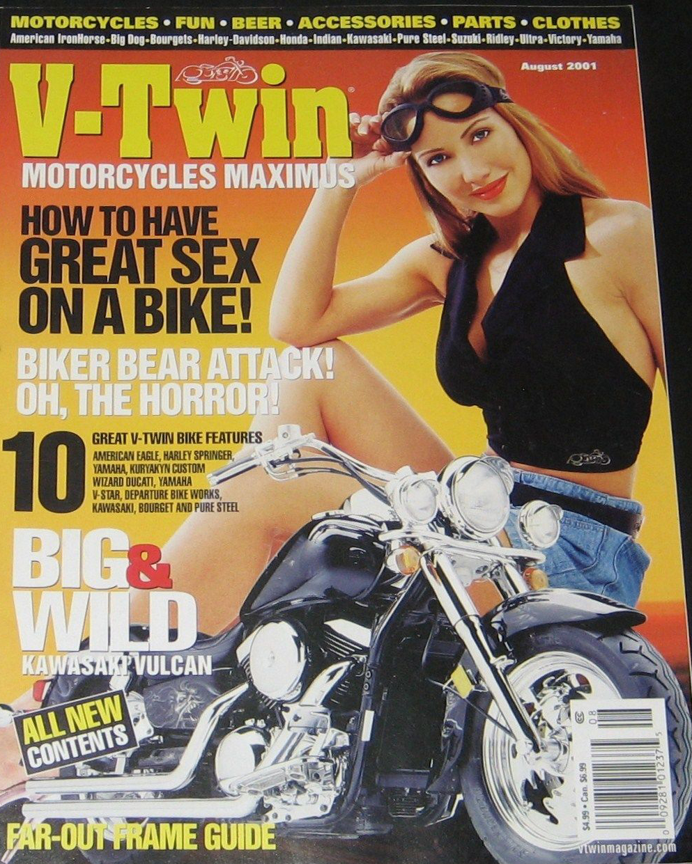 V-Twin August 2001 magazine back issue V-Twin magizine back copy 