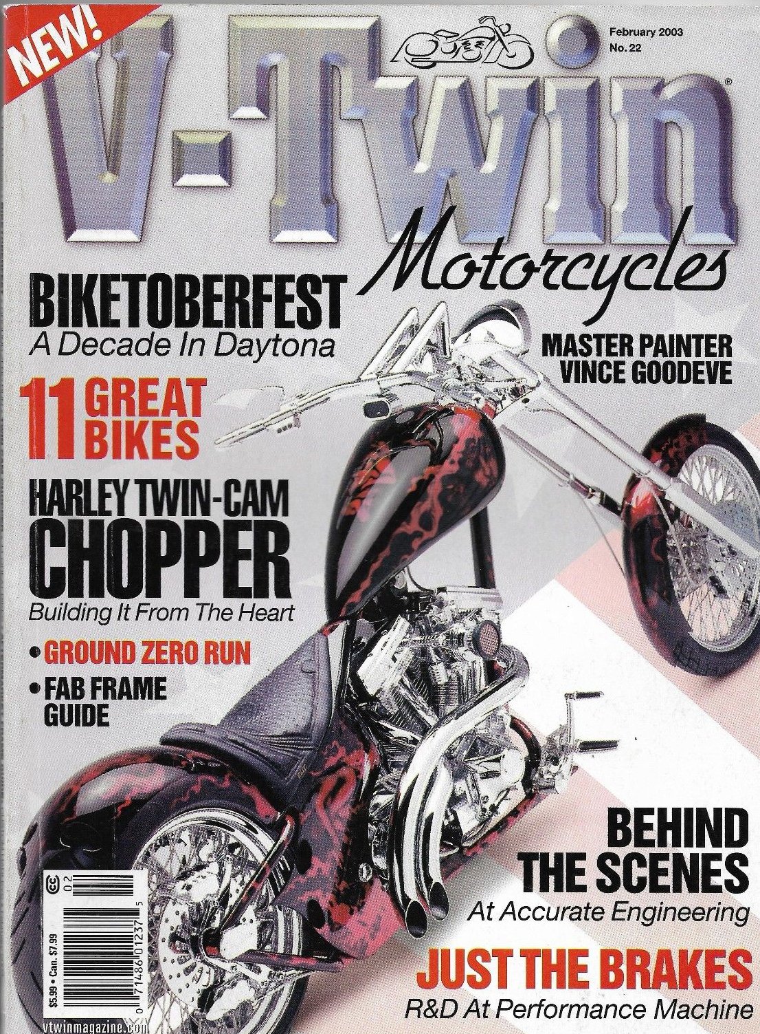 V-Twin February 2003 magazine back issue V-Twin magizine back copy 