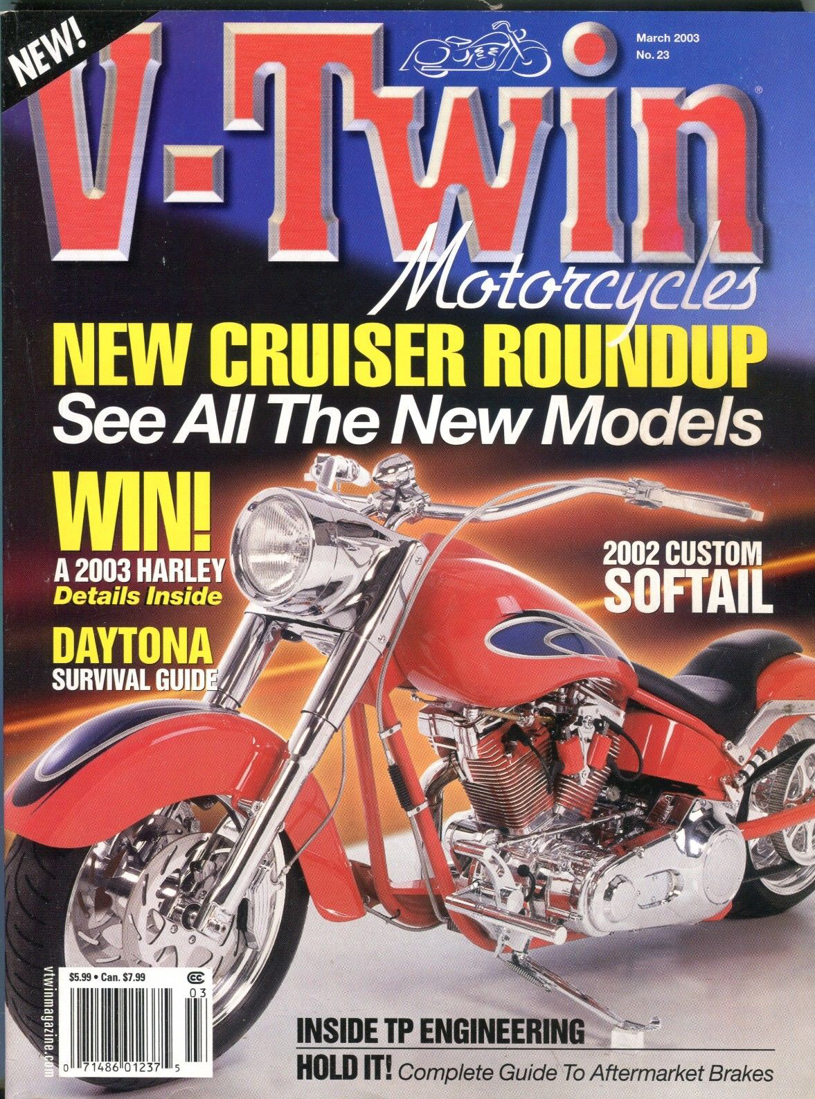 V-Twin March 2003 magazine back issue V-Twin magizine back copy 