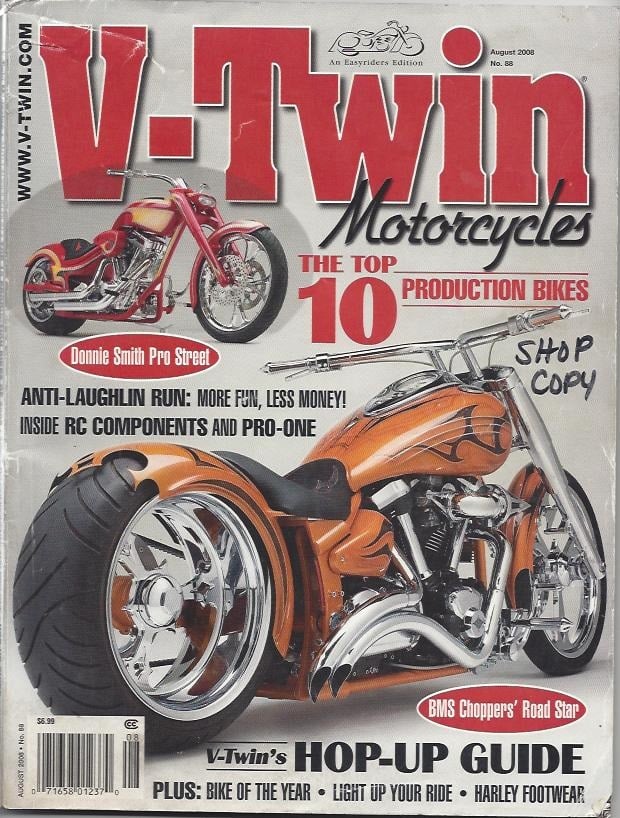 V-Twin # 88, August 2008 magazine back issue V-Twin magizine back copy 