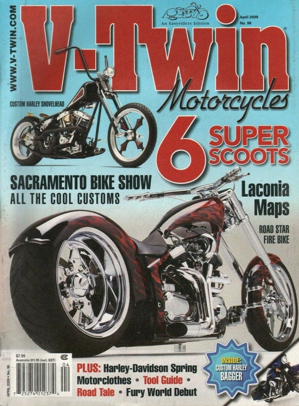 V-Twin # 96, April 2009 magazine back issue V-Twin magizine back copy 