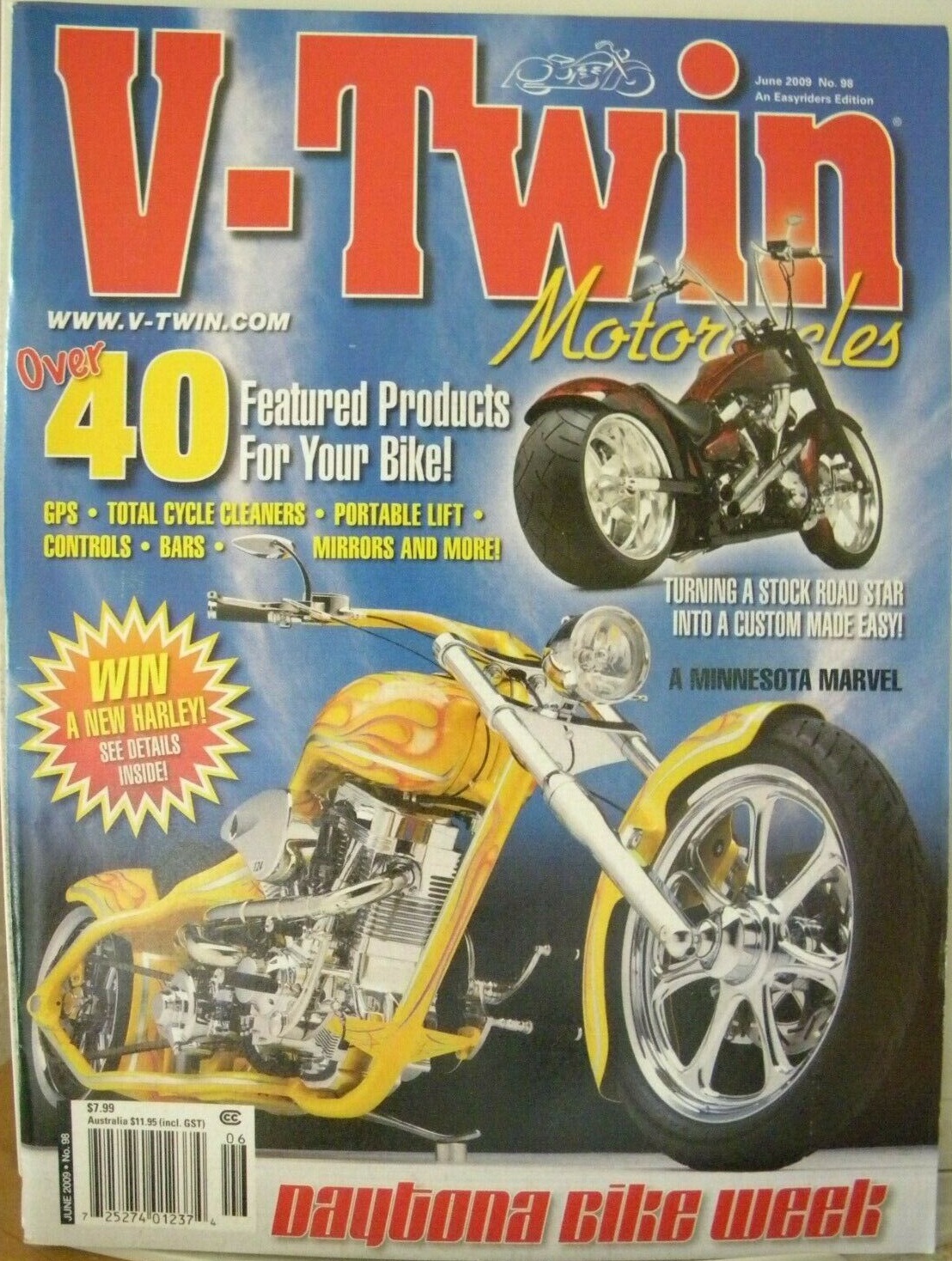 V-Twin # 98, June 2009 magazine back issue V-Twin magizine back copy 