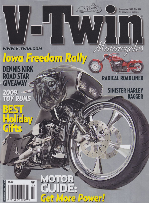 V-Twin # 104 - December 2009 magazine back issue V-Twin magizine back copy v-twin magazine 2009 issues motor guide motorcycle mag harleys hogs rallies sick bikes tech reviews 