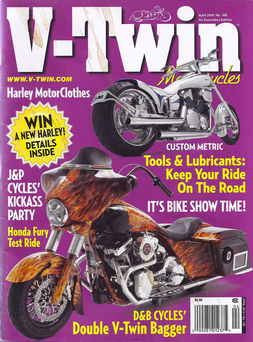 V-Twin # 108, April 2010 magazine back issue V-Twin magizine back copy 