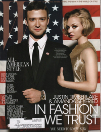 Justin Timberlake magazine cover appearance W October 2011