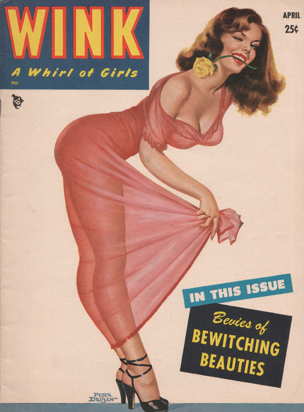 Wink April 1951 magazine back issue Wink magizine back copy Bevies of Bewitching Beauties,antique,Silk Stocking Delights,Mexican Jumping Bean,A BABE WITH BOUNCE