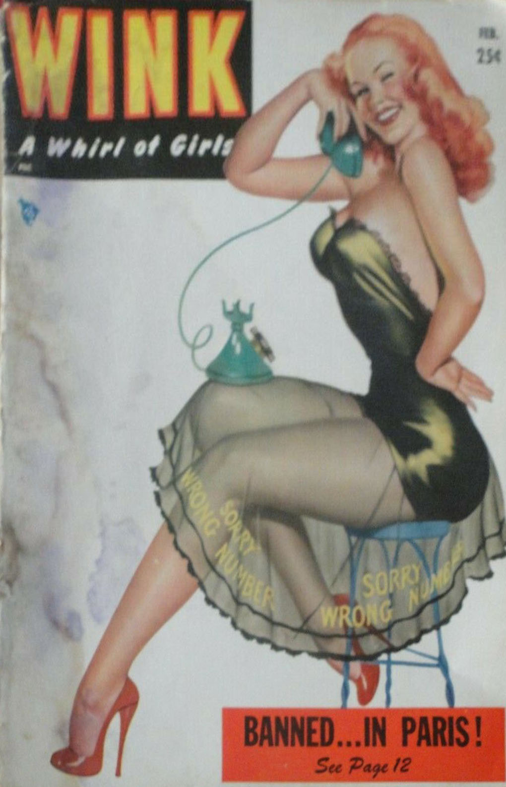 Wink February 1954 magazine back issue Wink magizine back copy 