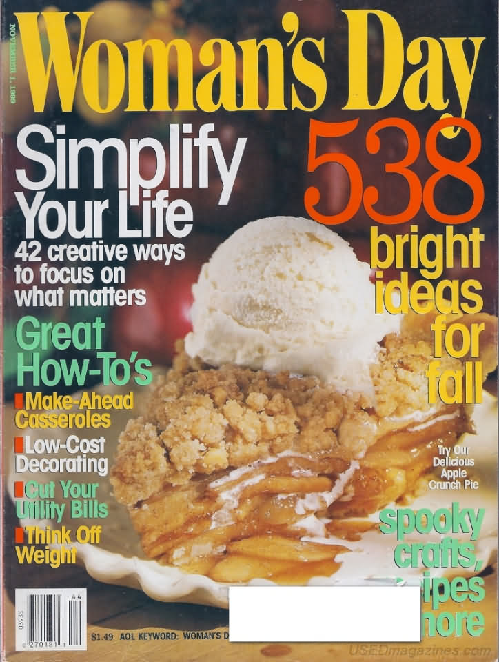 Woman's Day November 1999, , Simplify your life..42 creative ways to focus on what matters