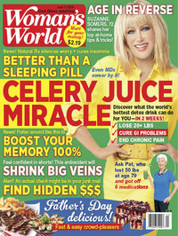 Suzanne Somers magazine cover appearance Woman's World June 17, 2019