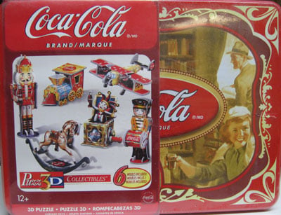 Coca-Cola Vintage Toys Puzz3D collectibles series cocacola tincan collection of antique toys made by 3d-puzzle-coca cola-vintage-toys