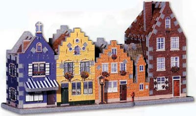 street in belgium, puzz3d wrebbit 191 pieces, rare jigsaw puzzles, 3d streetinbelgium