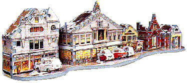 main street stockbridge at xmas, puzz3d wrebbit jigsaw puzzles, rare puzzle, norman rockwell mainstreetstockbridgeatxmas