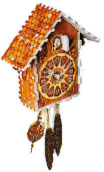 puzz3d of a cuckoo clock, makes sound, clock wrebbit puzz 3d cuckooclock