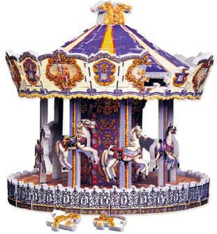 golden carousel rare jigsaw puzzle, 3d wrebbit puzz3d,