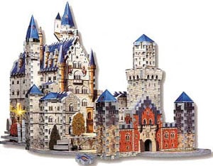 3d jigsaw puzzles of castles, neuschwanstein castle, jigsaw puzzles by wrebbitt, illuminated castle, neuschwansteincastle3d