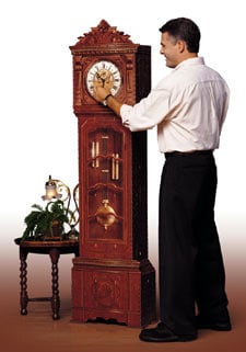 life size grandfather clock 3d puzzle, rare jigsaw puzzle by wrebbit of a clock grandfatherclocklifesize