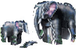 puzz-3d elephant and baby, 31 jumbo foam pieces, la ferme wrebbit puzzed, jigsaw puzzle of an elepha