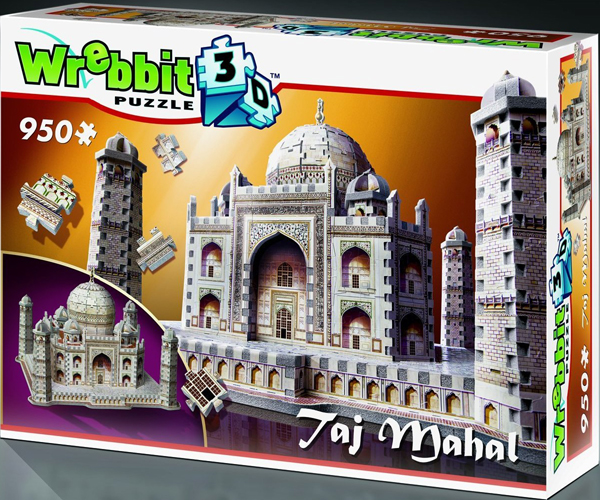 taj mahal 950 piece 3d puzzle, tajmahal wrebbit rare 3d jigsaw puzzle, very rare tajmahal-puzz3d