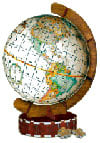 spherical jigsaw puzzle of an ancient world globe, 3d wrebbit jigsaw puzzle