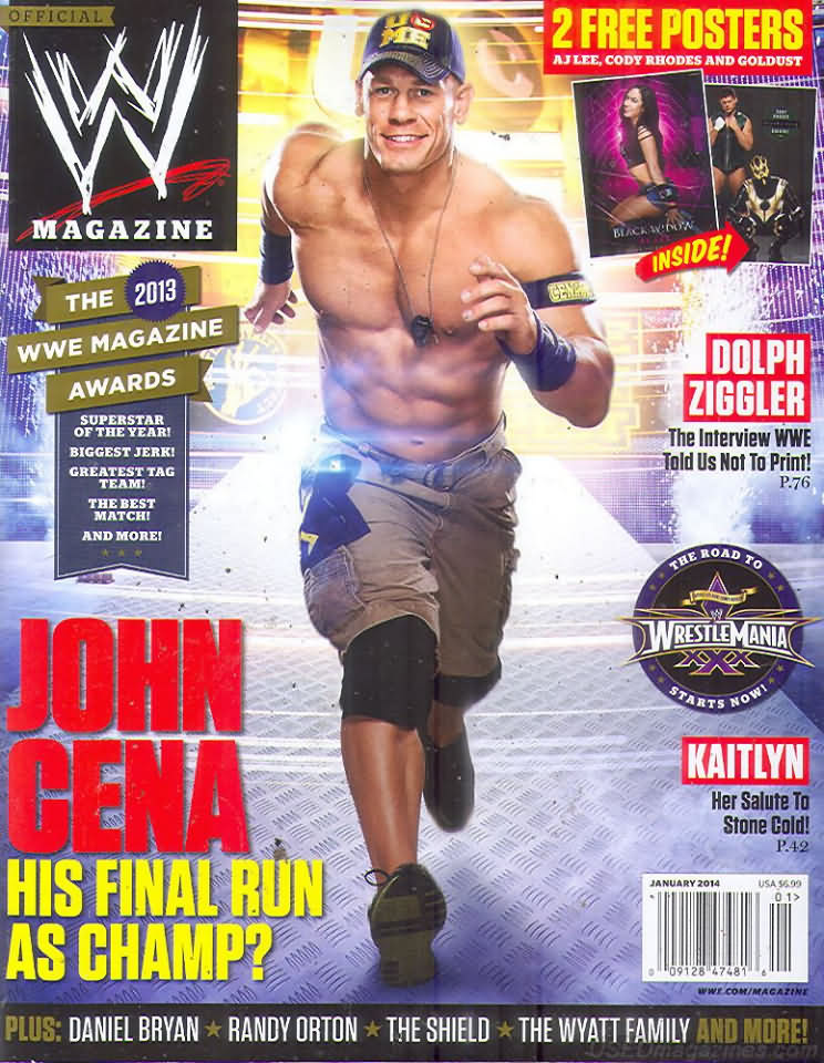 World Wrestling Entertainment January 2014 magazine back issue World Wrestling Entertainment magizine back copy 