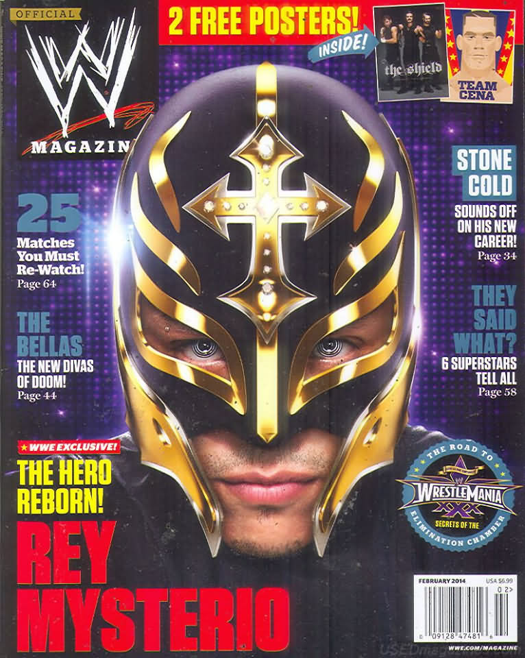 World Wrestling Entertainment February 2014 magazine back issue World Wrestling Entertainment magizine back copy 