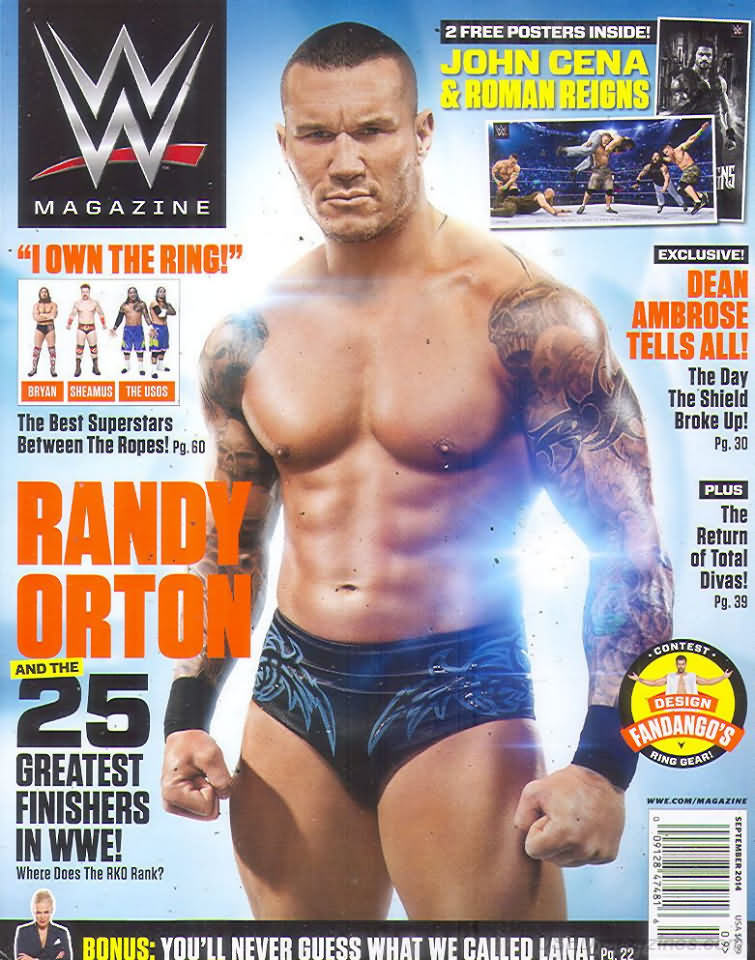 World Wrestling Entertainment September 2014 magazine back issue World Wrestling Entertainment magizine back copy 