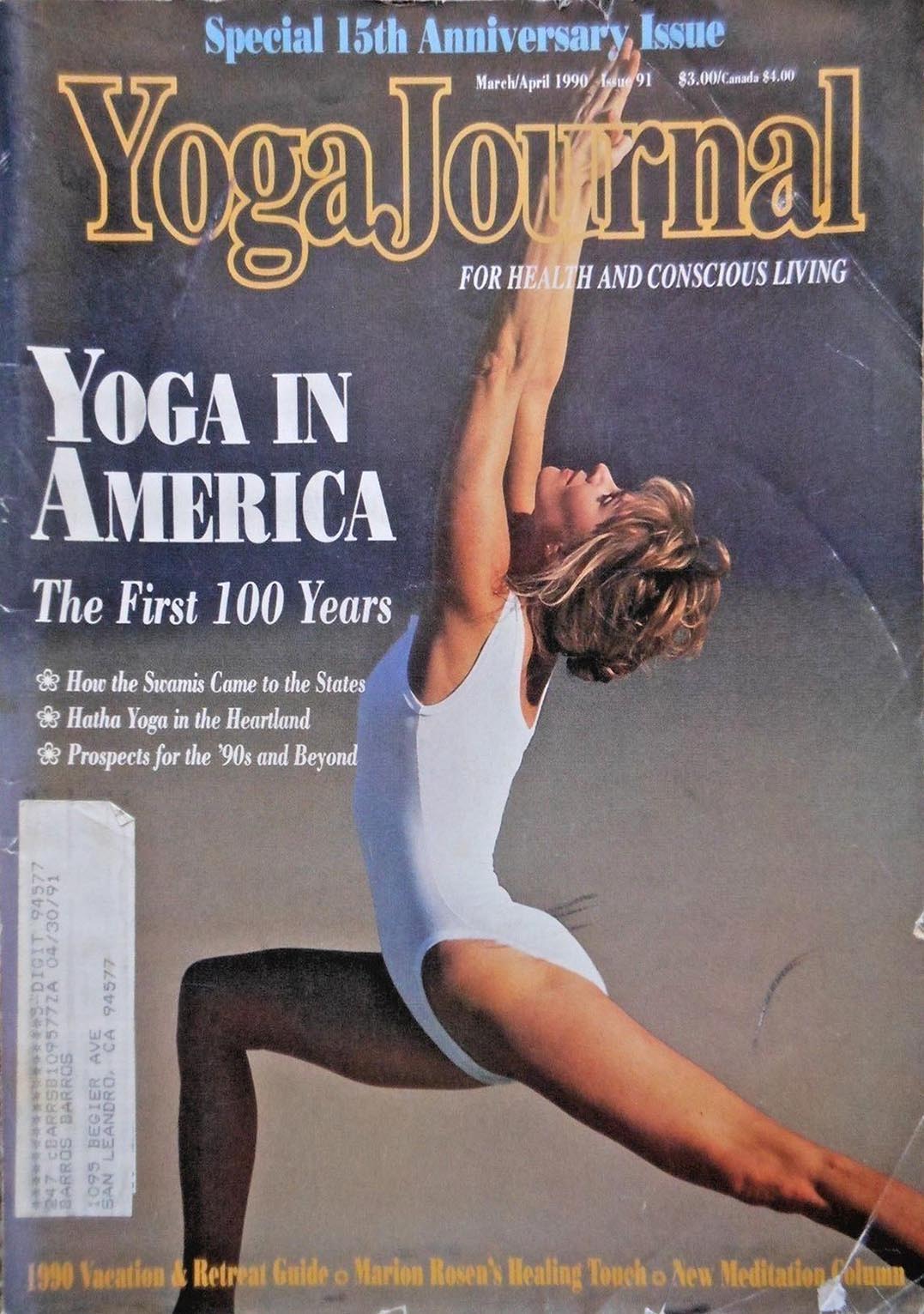 Yoga Journal March/April 1990 magazine back issue Yoga Journal magizine back copy 