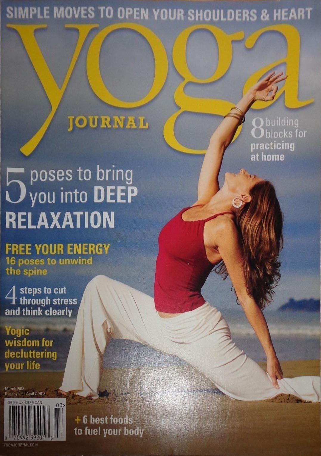 Yoga Journal March 2013 magazine back issue Yoga Journal magizine back copy 
