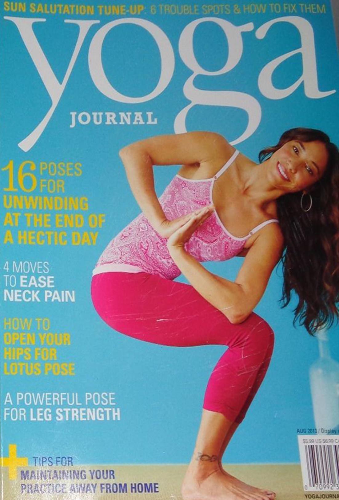 Yoga Journal August 2013 magazine back issue Yoga Journal magizine back copy 