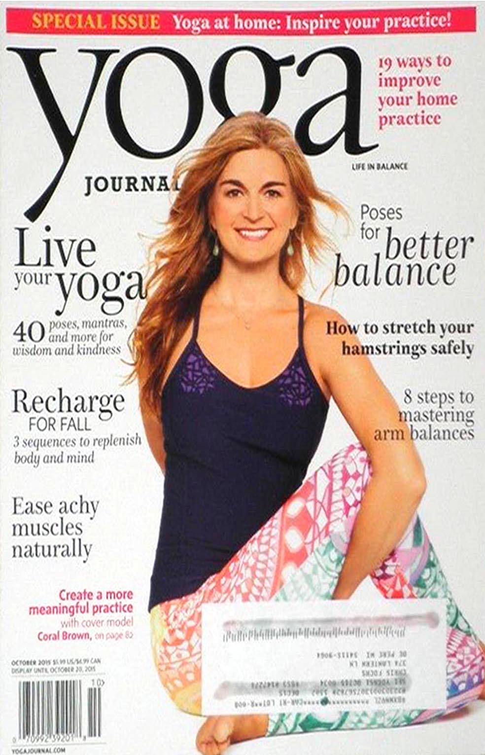 Yoga Journal October 2015 magazine back issue Yoga Journal magizine back copy 