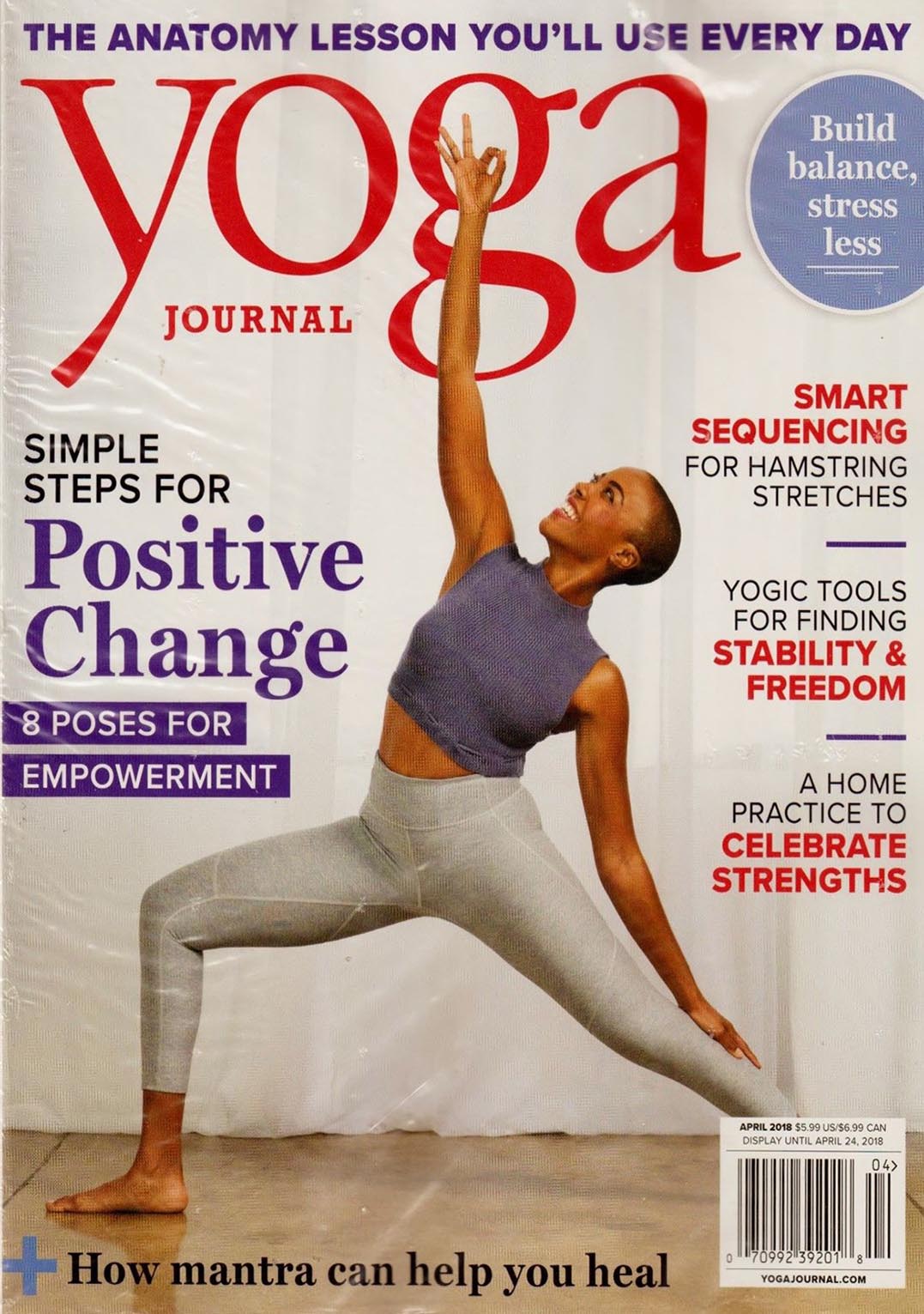 Yoga Journal April 2018 magazine back issue Yoga Journal magizine back copy 