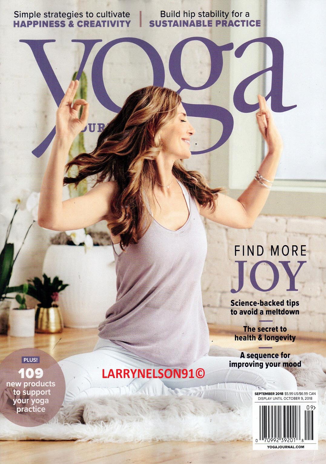 Yoga Journal September 2018 magazine back issue Yoga Journal magizine back copy 