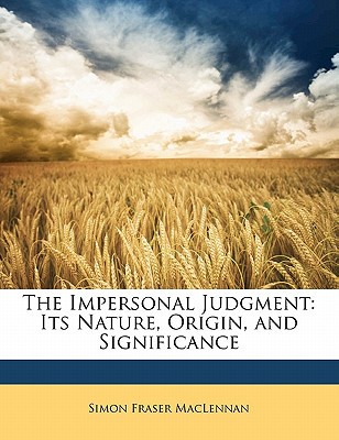 The Impersonal Judgment magazine reviews