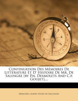 Continuation Des M Moires de Litt Rature Et D' Histoire de Mr magazine reviews