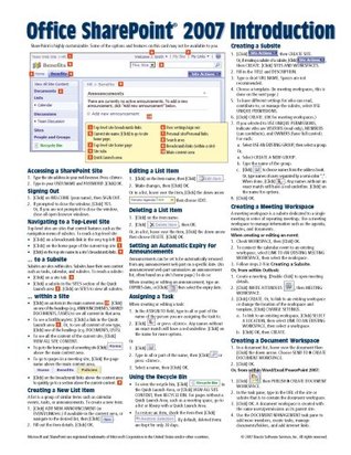 Microsoft Office SharePoint 2007 Introduction Quick Reference Guide magazine reviews