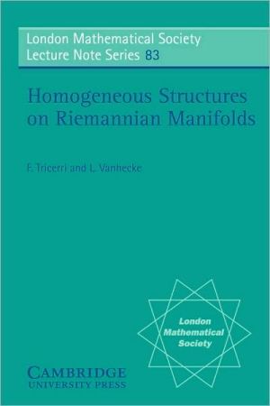 Homogeneous Structure on Riemannian Manifolds magazine reviews