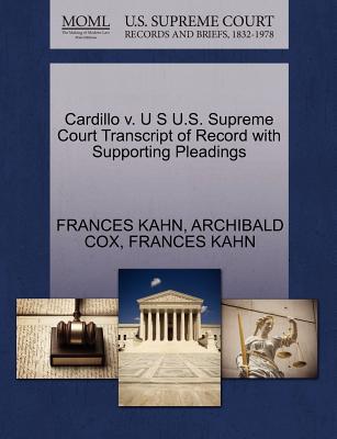 Cardillo V. U S U.S. Supreme Court Transcript of Record with Supporting Pleadings magazine reviews