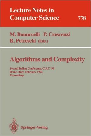 Algorithms and Complexity book written by Maurizio Bonuccelli