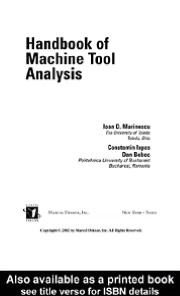Handbook Of Machine Tool Analysis book written by Edited by Dan Boboc